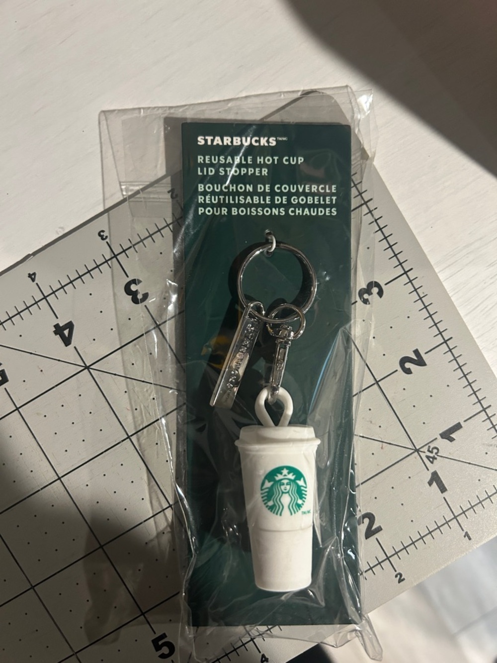 Starbucks White & Green Mini Reusable Cup Keychain